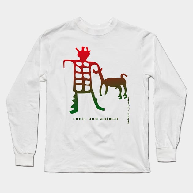 Tunic and animal Long Sleeve T-Shirt by Miguel Castro Dinamarca paint